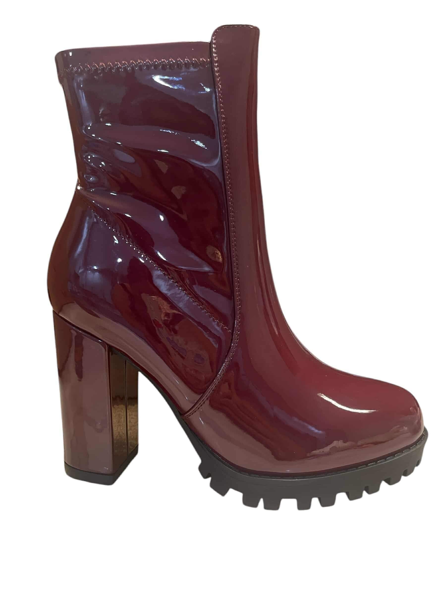 Time size burgundy women’s short boots fashion ankle boots thick heel boots winter boots