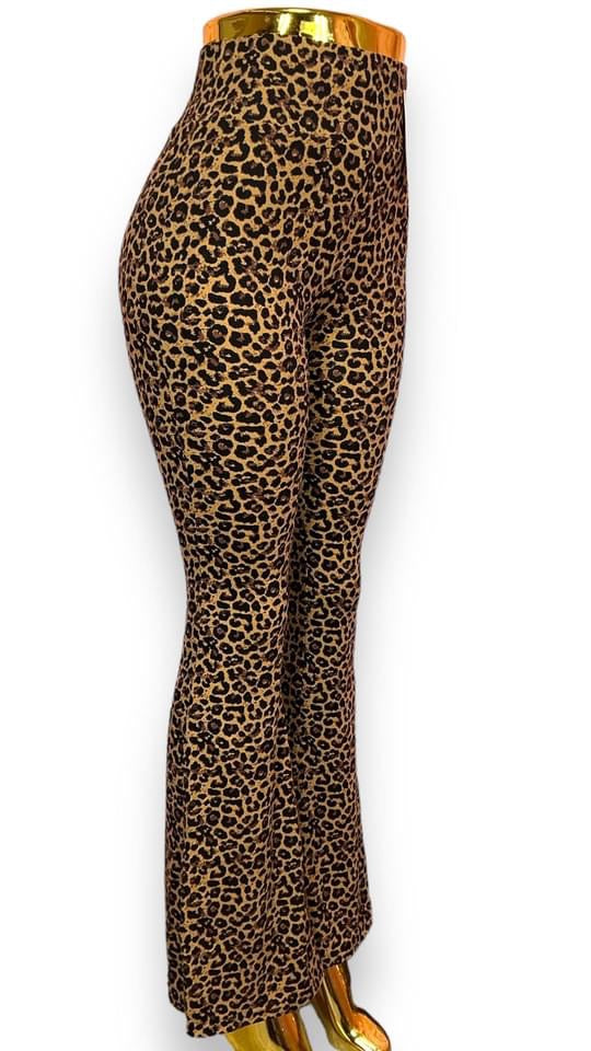 Flare pants leopard print