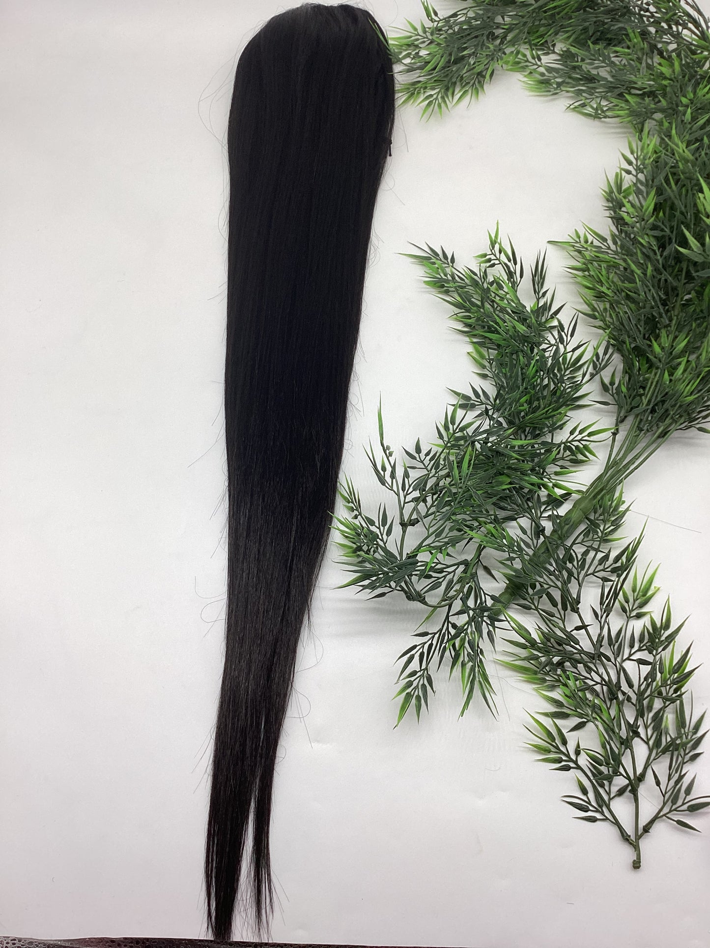 Black human hair blend ponytail