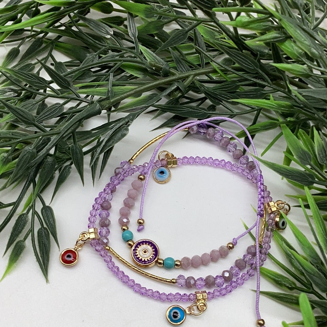 Purple eye bracelet multicolor