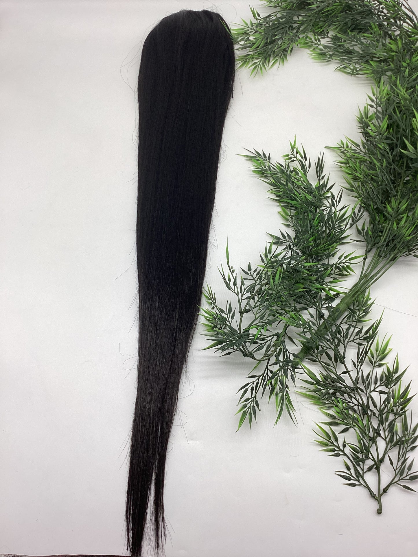 Black human hair blend ponytail