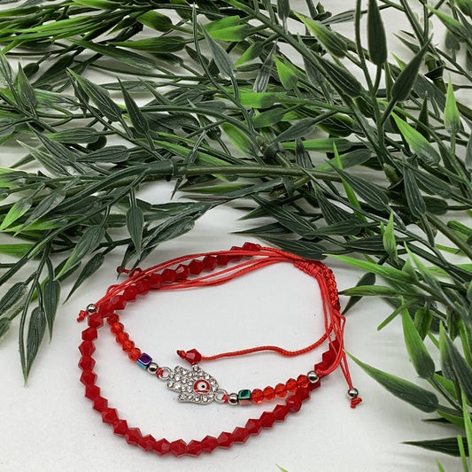 Red set of 2/eye bracelet