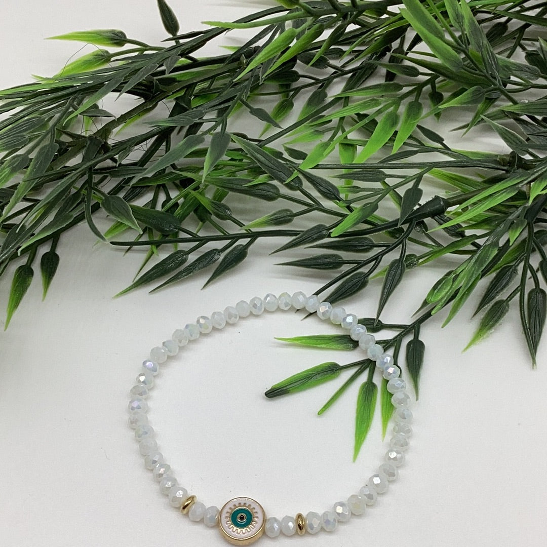 Cristal white eye bracelet