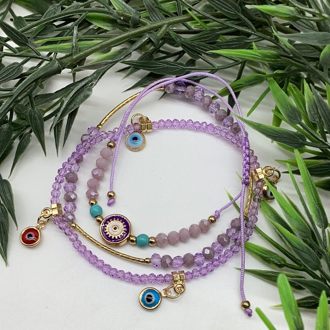 Purple eye bracelet multicolor